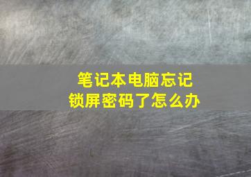 笔记本电脑忘记锁屏密码了怎么办