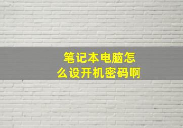 笔记本电脑怎么设开机密码啊