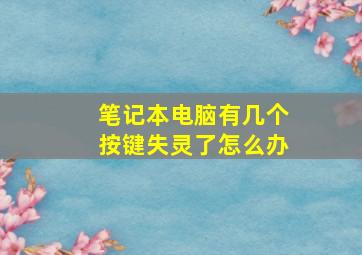 笔记本电脑有几个按键失灵了怎么办