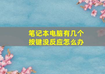 笔记本电脑有几个按键没反应怎么办