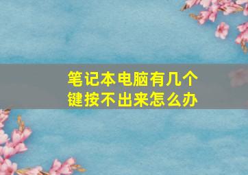 笔记本电脑有几个键按不出来怎么办