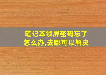 笔记本锁屏密码忘了怎么办,去哪可以解决