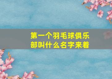 第一个羽毛球俱乐部叫什么名字来着