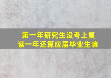 第一年研究生没考上复读一年还算应届毕业生嘛