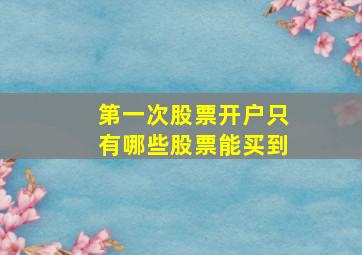 第一次股票开户只有哪些股票能买到