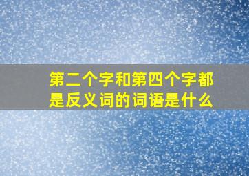 第二个字和第四个字都是反义词的词语是什么