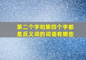 第二个字和第四个字都是反义词的词语有哪些