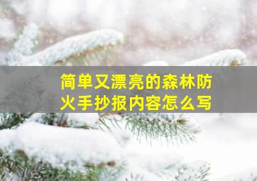 简单又漂亮的森林防火手抄报内容怎么写