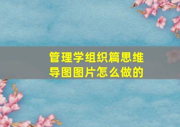 管理学组织篇思维导图图片怎么做的