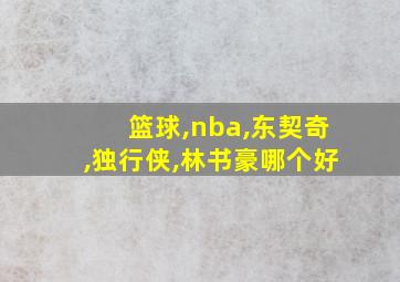 篮球,nba,东契奇,独行侠,林书豪哪个好