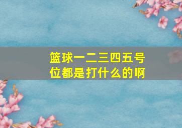 篮球一二三四五号位都是打什么的啊