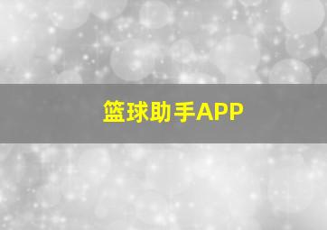 篮球助手APP