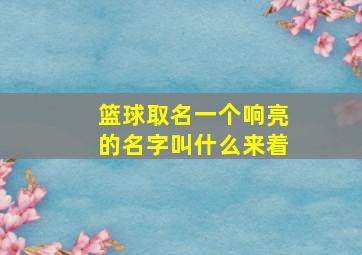 篮球取名一个响亮的名字叫什么来着