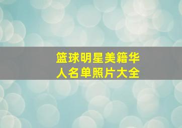 篮球明星美籍华人名单照片大全