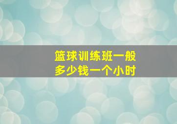 篮球训练班一般多少钱一个小时