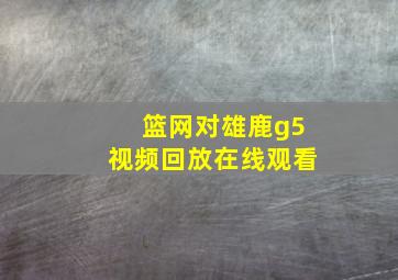 篮网对雄鹿g5视频回放在线观看