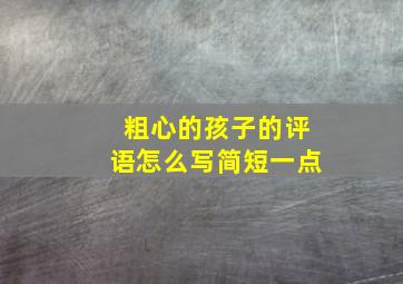 粗心的孩子的评语怎么写简短一点