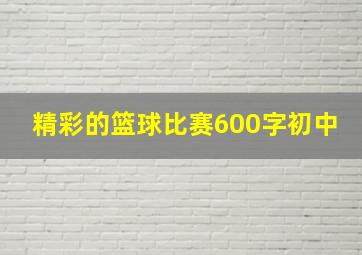 精彩的篮球比赛600字初中