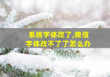 系统字体改了,微信字体改不了了怎么办