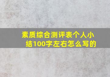 素质综合测评表个人小结100字左右怎么写的