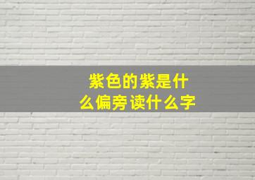 紫色的紫是什么偏旁读什么字