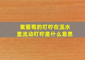 紫葡萄的叮咛在溪水里流动叮咛是什么意思