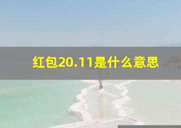 红包20.11是什么意思