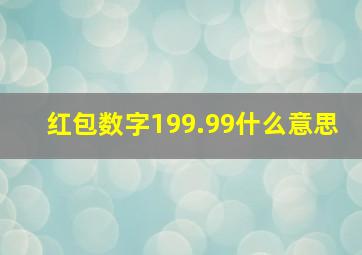 红包数字199.99什么意思