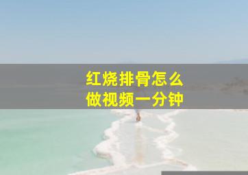 红烧排骨怎么做视频一分钟