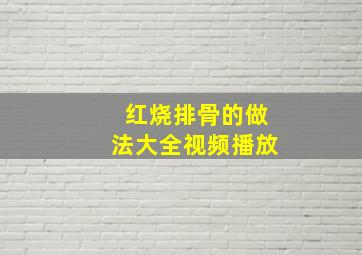 红烧排骨的做法大全视频播放