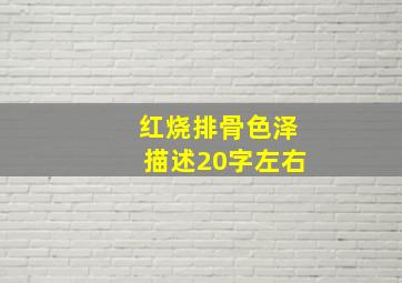 红烧排骨色泽描述20字左右