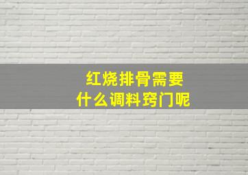 红烧排骨需要什么调料窍门呢