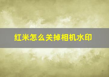 红米怎么关掉相机水印