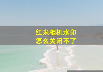 红米相机水印怎么关闭不了