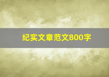 纪实文章范文800字