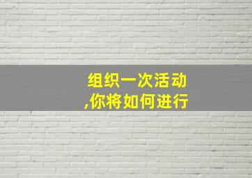 组织一次活动,你将如何进行