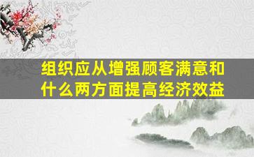 组织应从增强顾客满意和什么两方面提高经济效益