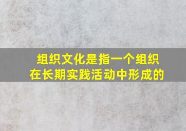 组织文化是指一个组织在长期实践活动中形成的