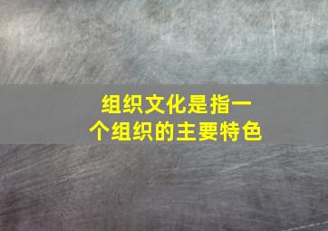 组织文化是指一个组织的主要特色