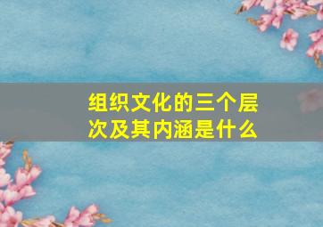 组织文化的三个层次及其内涵是什么