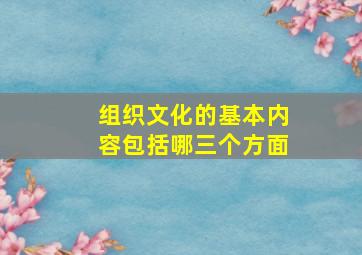 组织文化的基本内容包括哪三个方面