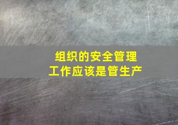 组织的安全管理工作应该是管生产