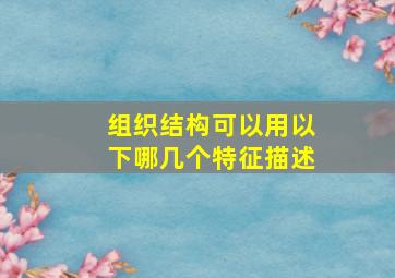 组织结构可以用以下哪几个特征描述