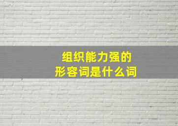 组织能力强的形容词是什么词