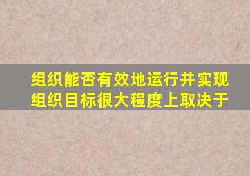 组织能否有效地运行并实现组织目标很大程度上取决于