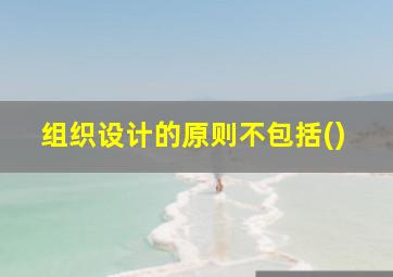 组织设计的原则不包括()