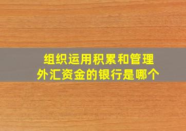 组织运用积累和管理外汇资金的银行是哪个