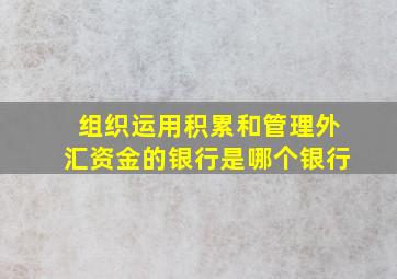 组织运用积累和管理外汇资金的银行是哪个银行