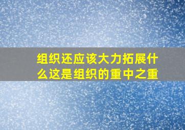 组织还应该大力拓展什么这是组织的重中之重