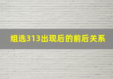 组选313出现后的前后关系